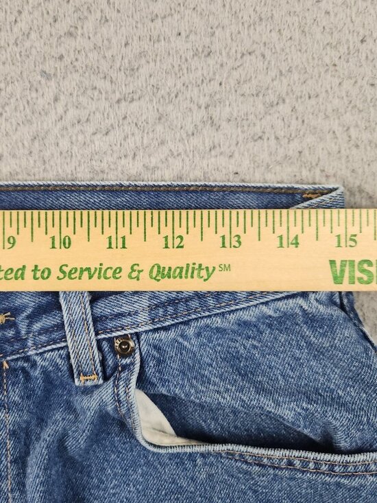 Vintage Key Jeans Mens 32x32 Blue Denim Straight Leg Classic Fit Workwear Pants - Picture 4 of 10